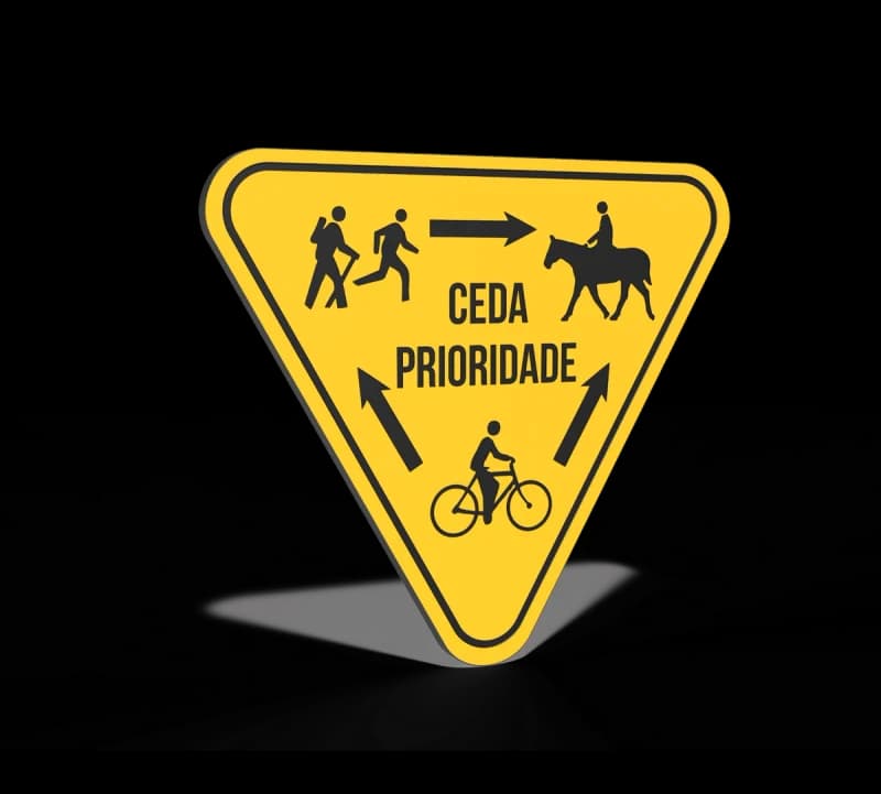 Yield sign plate