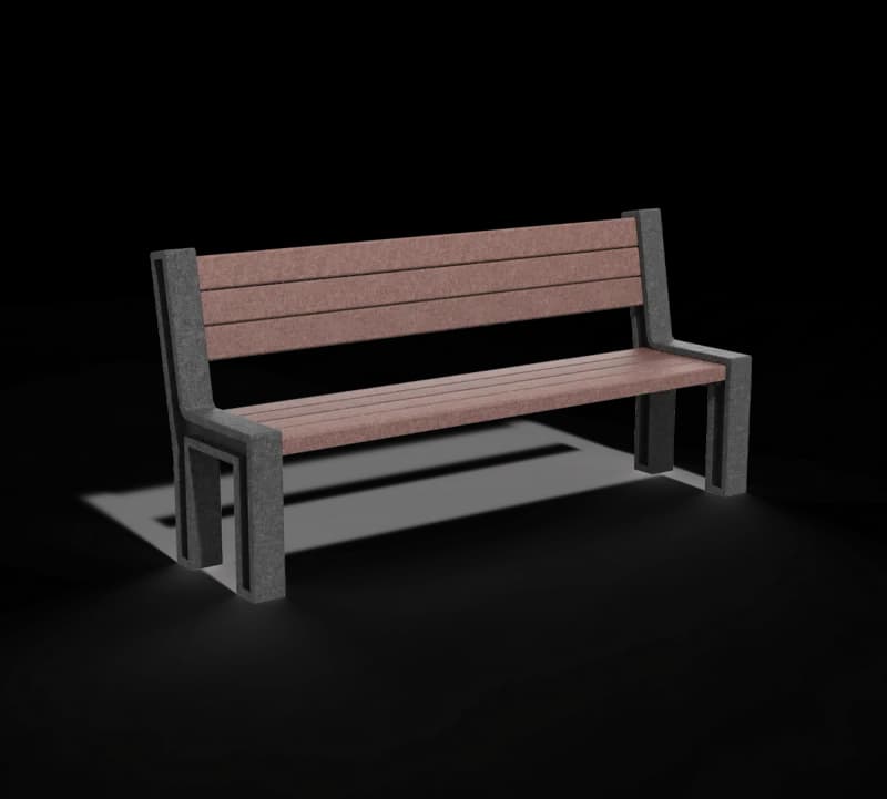 Lux bench with backrest