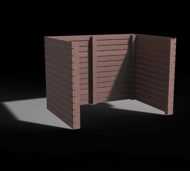 Simple horizontal container enclosure