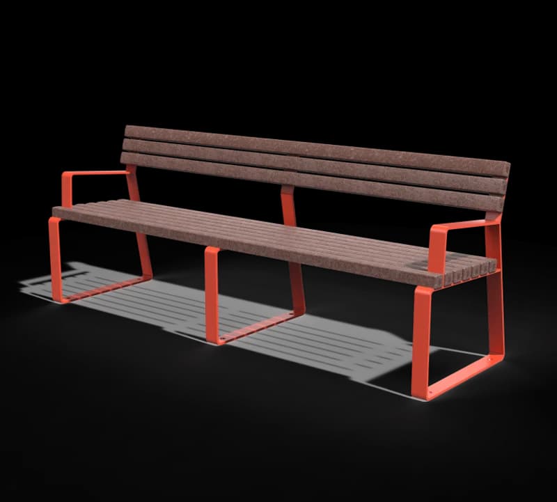 Bench with backrest plaza