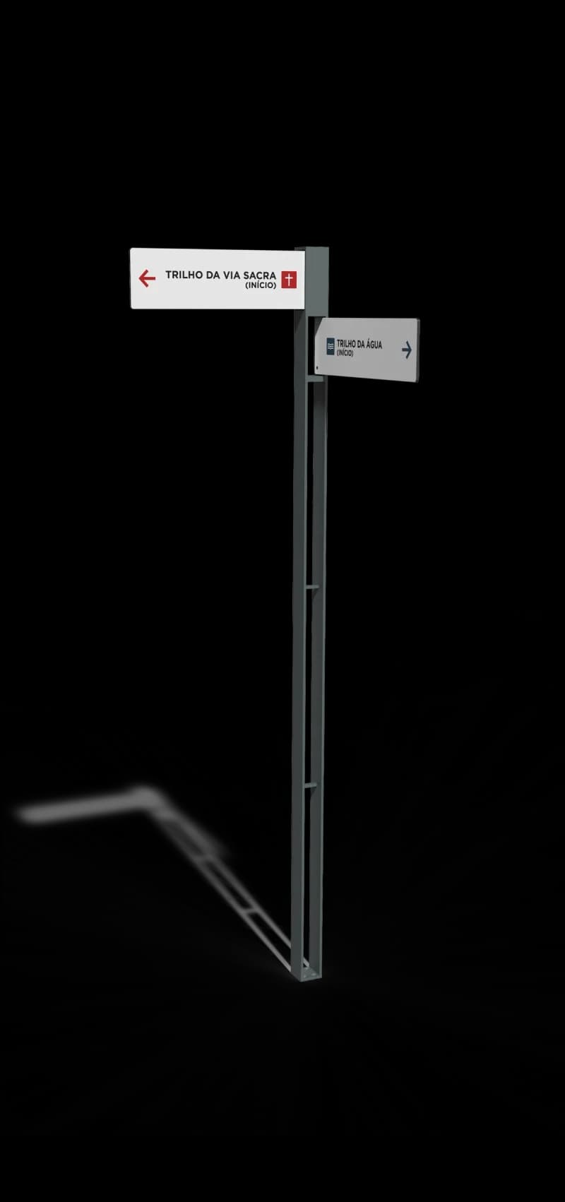 Pole for directional signs Frame